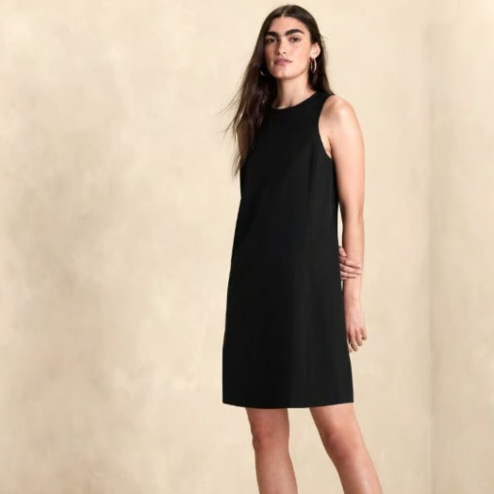 Banana Republic Bistretch Classic Shift Dress Women's 10 Lined Sleeveless